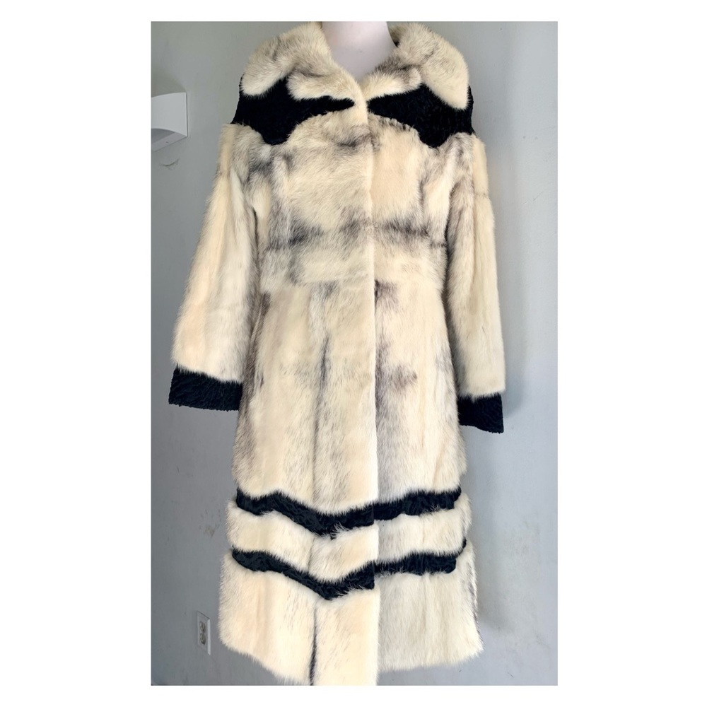 Neiman Marcus Cream and Black Fur Coat